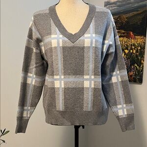 Max Studio Plaid Sweater